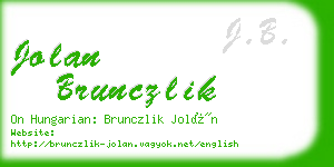 jolan brunczlik business card